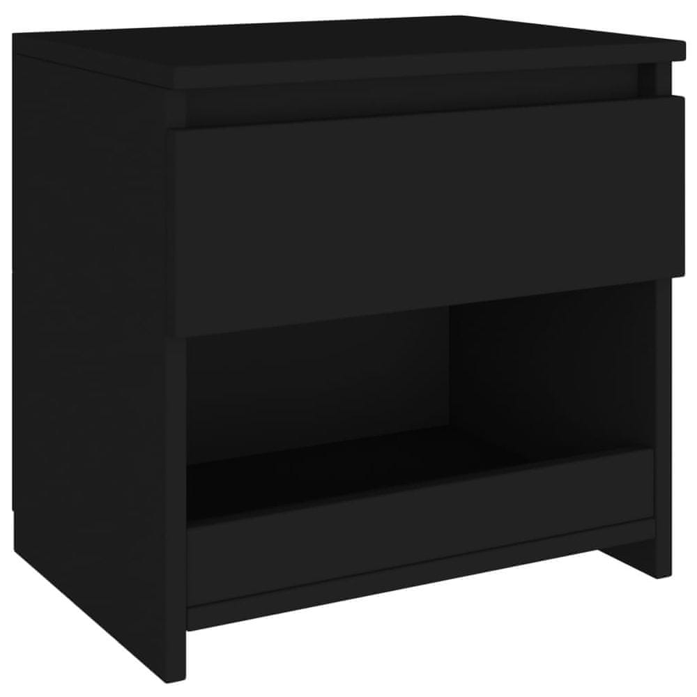 Vidaxl Nočný stolík čierny 40x30x39 cm drevotrieska